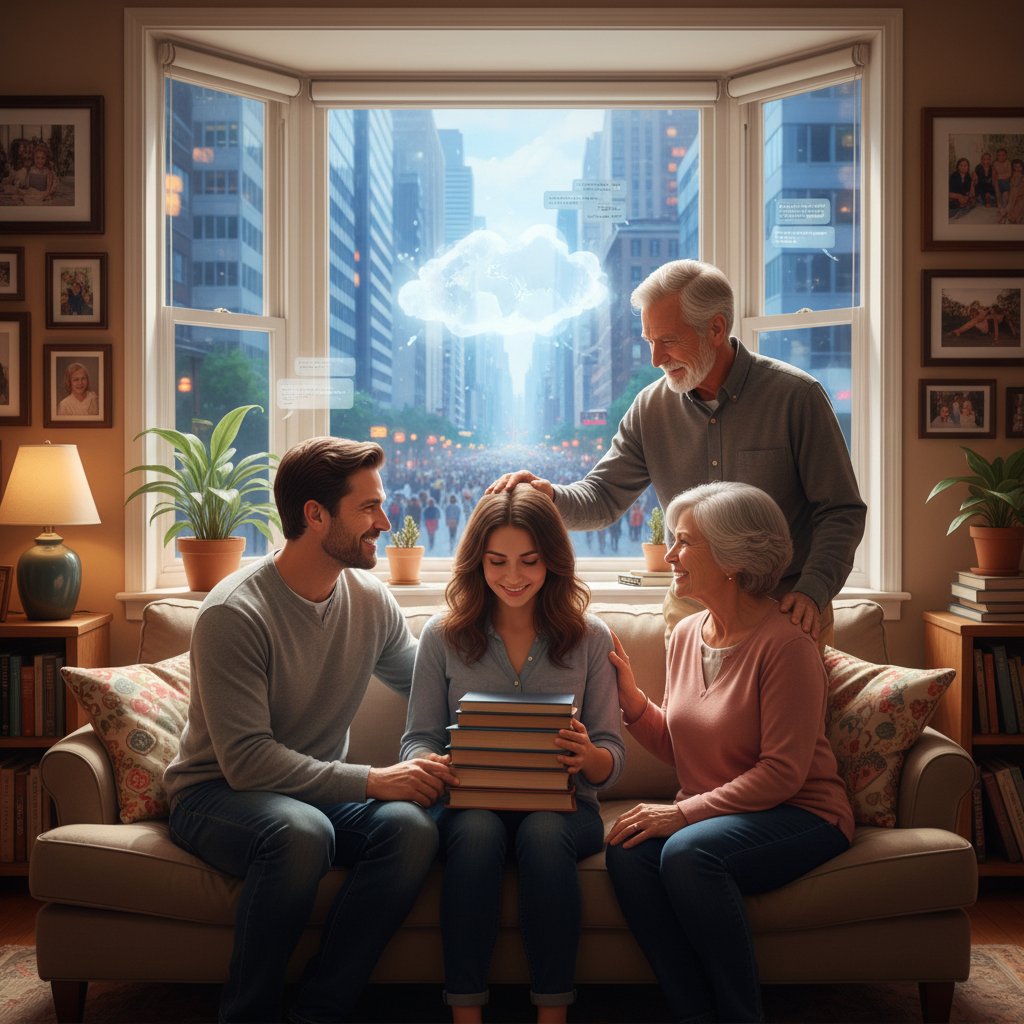 Rodzina wspierająca się, domowa atmosfera, presja społeczna