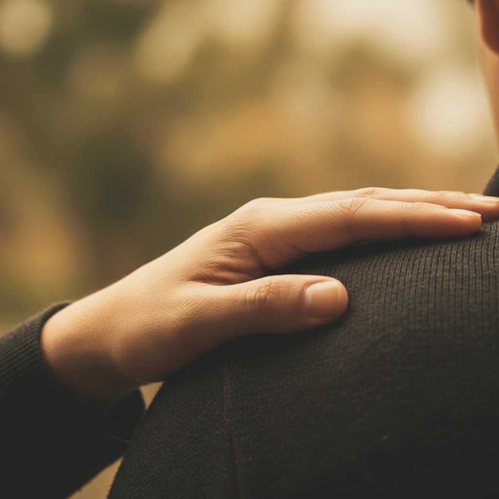 Dłoń na ramieniu jako niewerbalny głask