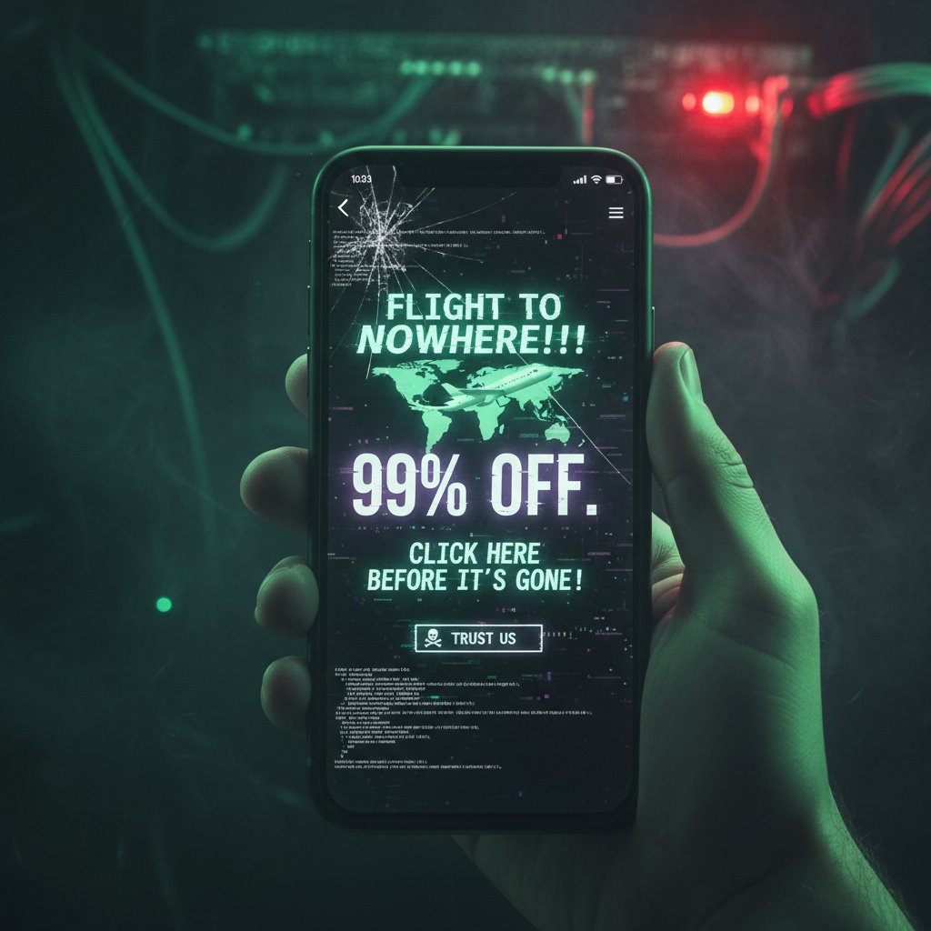 Fałszywe reklamy tanich biletów lotniczych w mediach społecznościowych