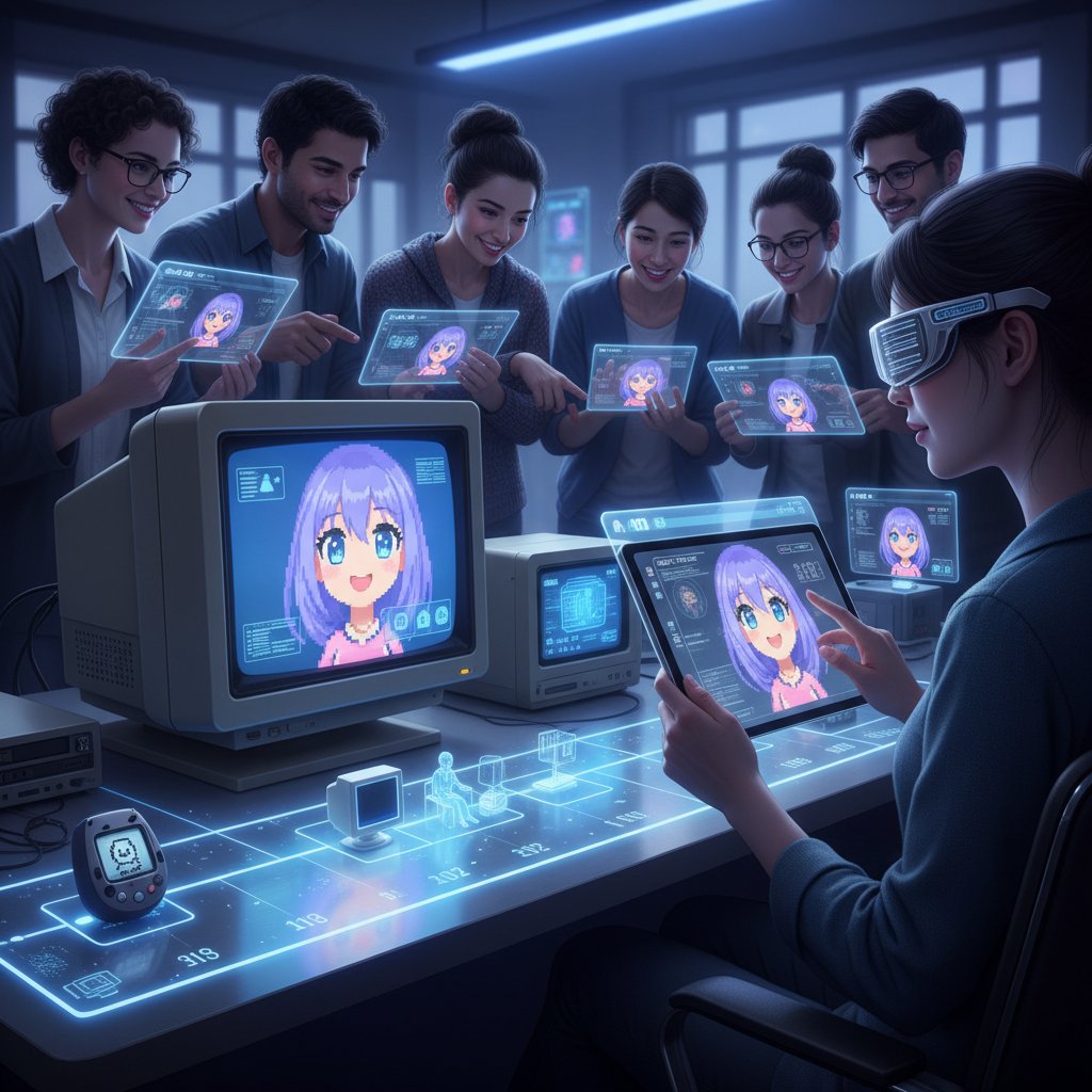 Historische Entwicklung von digitalen Begleitern: Tamagotchi, Chatbot, KI-Freundin