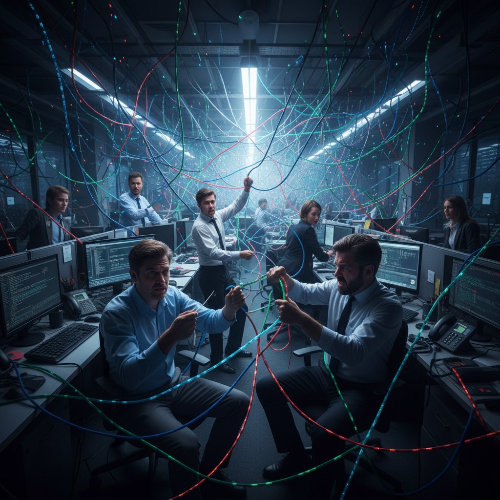 Symbolic image of AI complexity in a modern office