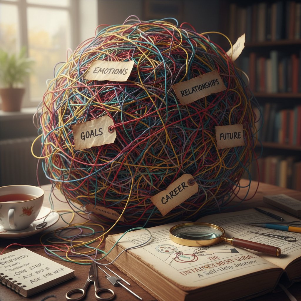 Poplątane sznurki jako metafora zagubienia w autoterapii i błędnych technikach radzenia sobie z paniką