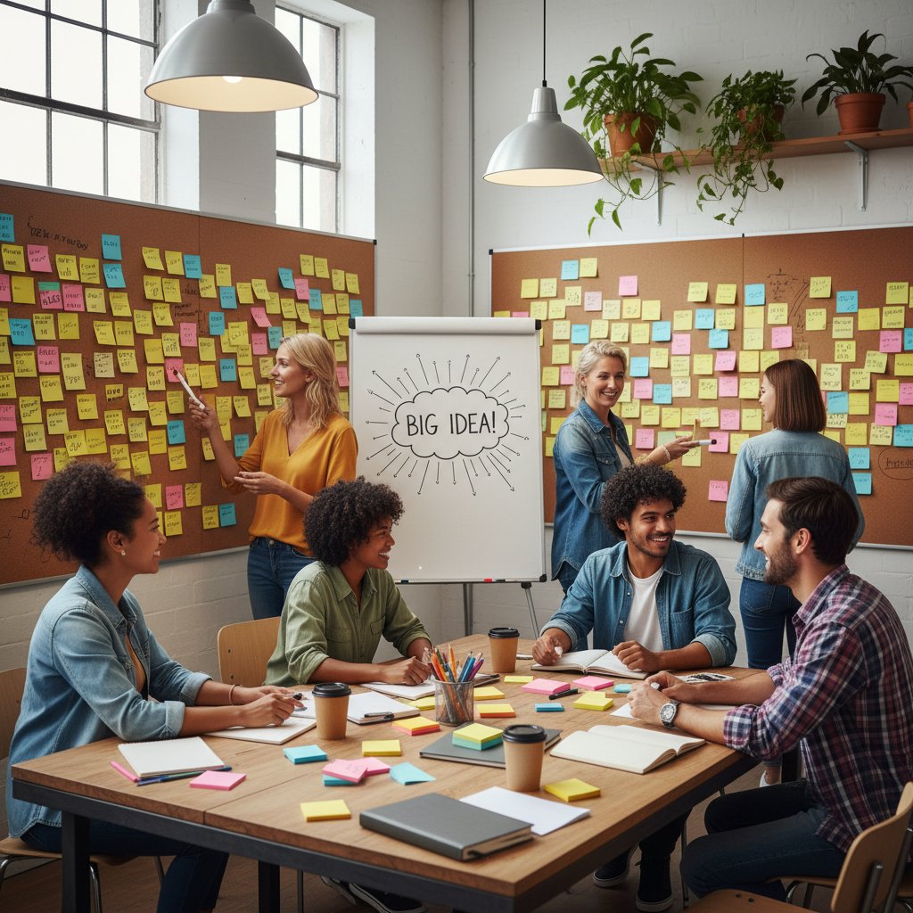 Zespół podczas warsztatu kreatywnego