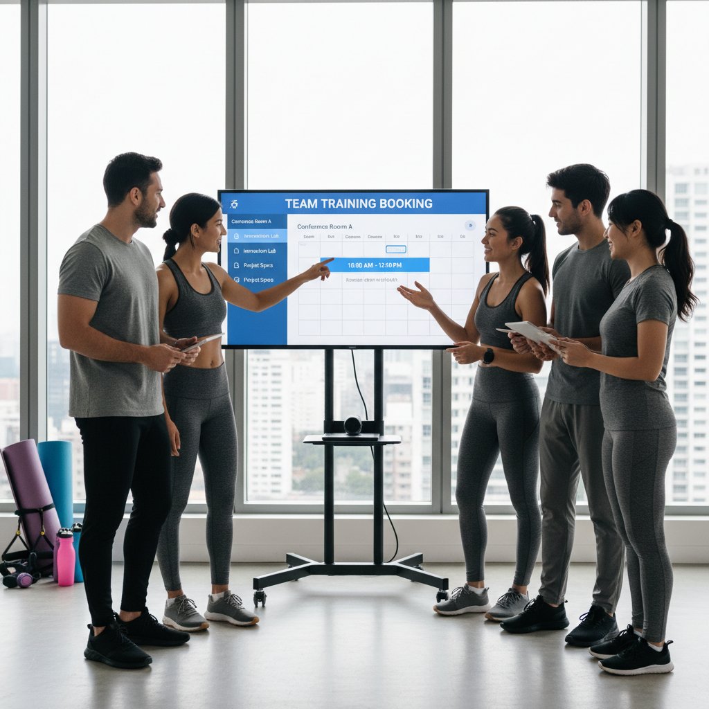 Zespół podczas szkoleń wdrożeniowych z nowego systemu rezerwacji