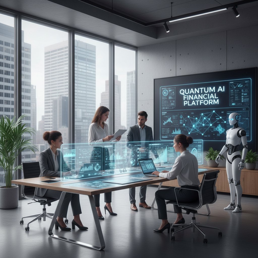 Zespół pracujący nad nowoczesną platformą finansową z AI
