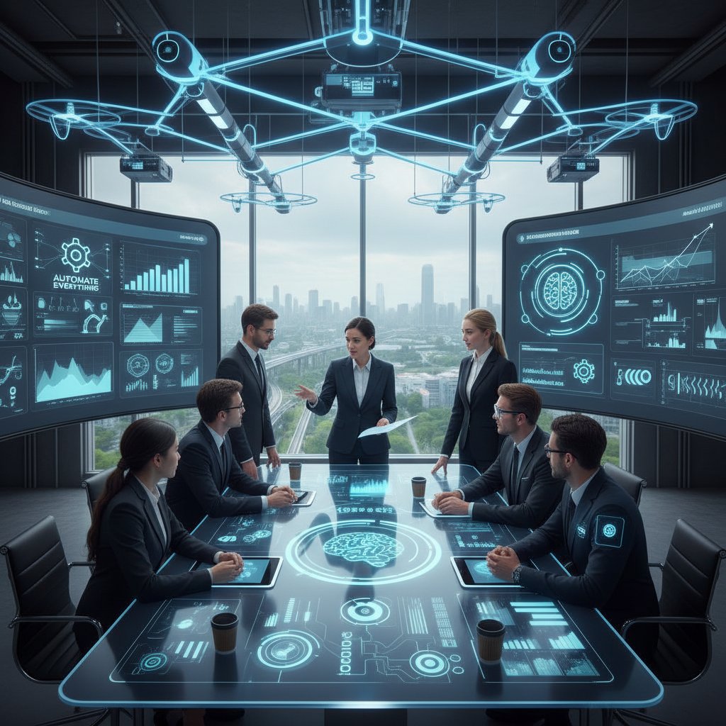 Zespół omawiający wpływ automatyzacji na kulturę pracy