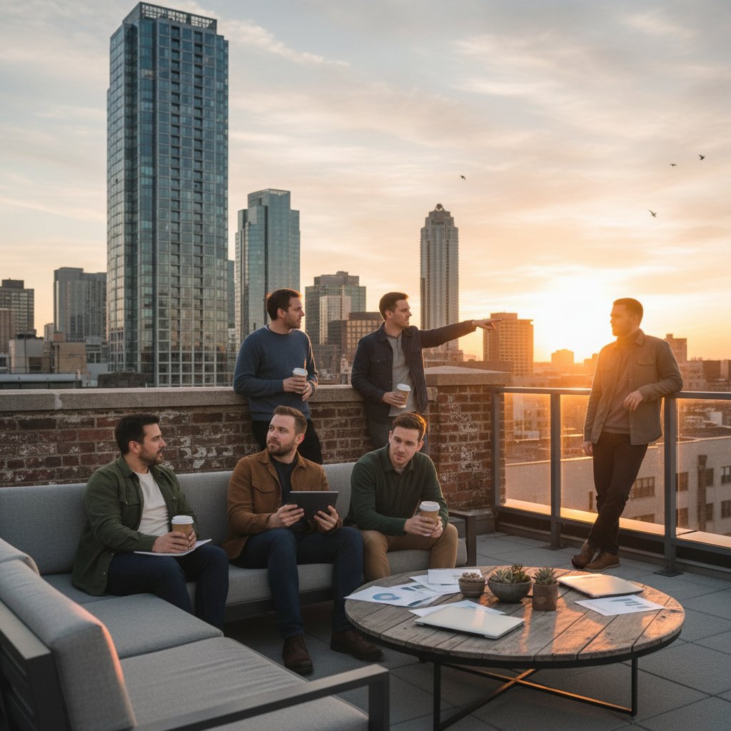 Zespół na dachu, balans między pracą a odpoczynkiem