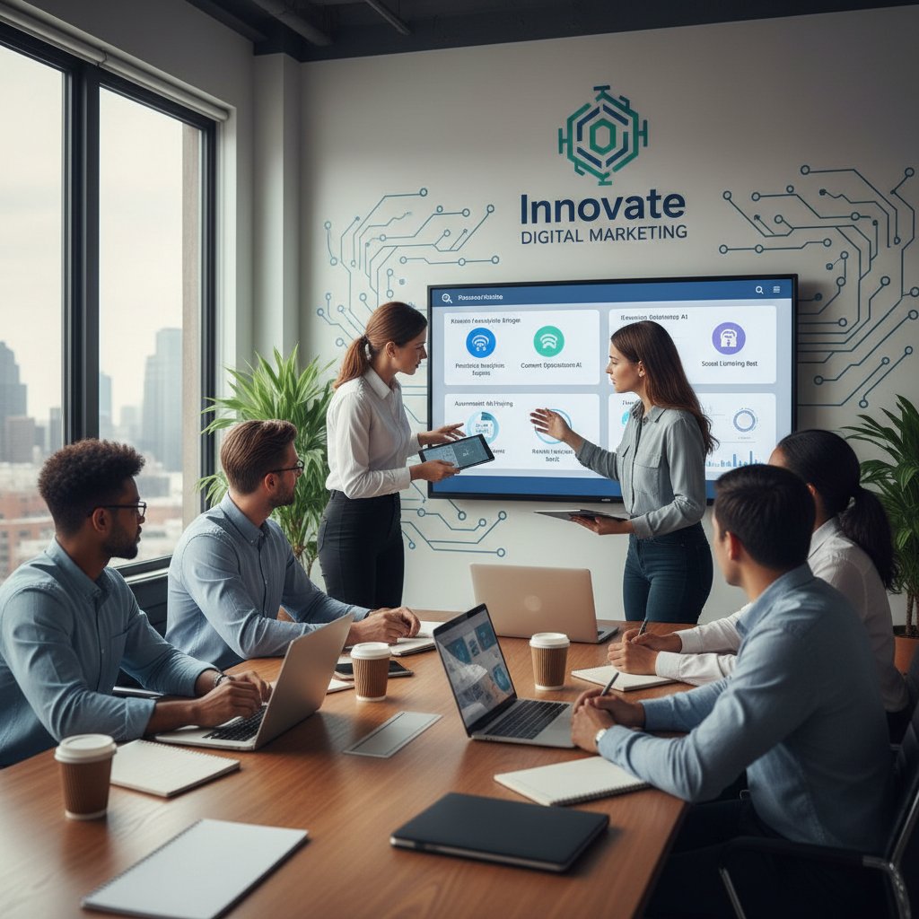 Zespół podczas szkolenia z obsługi narzędzi AI i digital marketingu