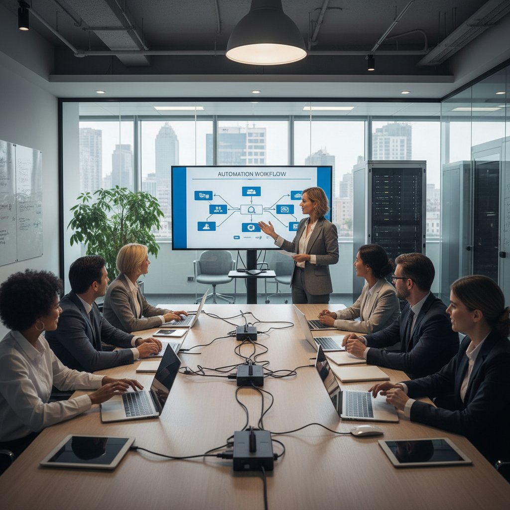 Zespół podczas szkolenia z wdrożenia systemu automatycznej rejestracji