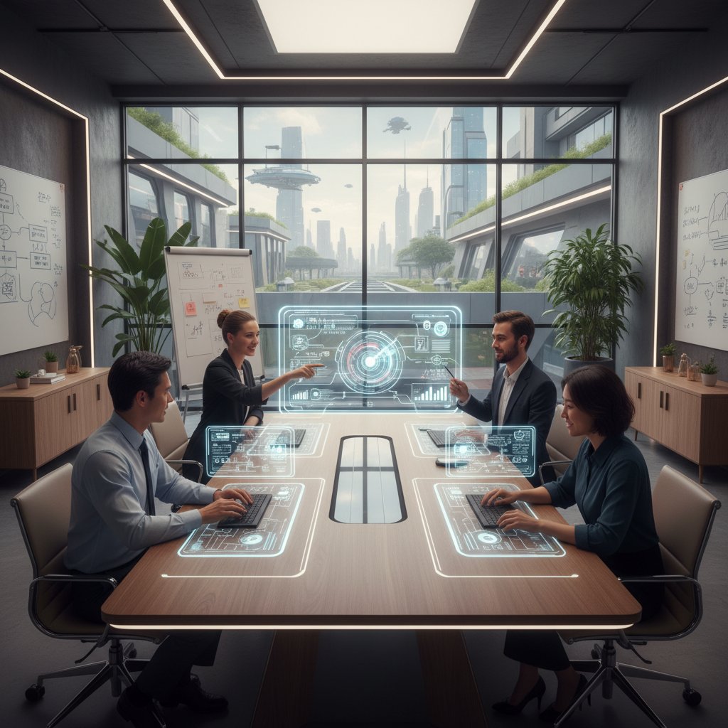 Zespół pracujący zdalnie przy komputerach podczas burzy mózgów online, kreatywność i zaangażowanie