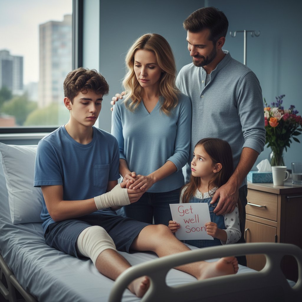 Nastolatek z MIZS wraz z rodziną podczas wizyty w szpitalu – emocje, wsparcie, niepewność