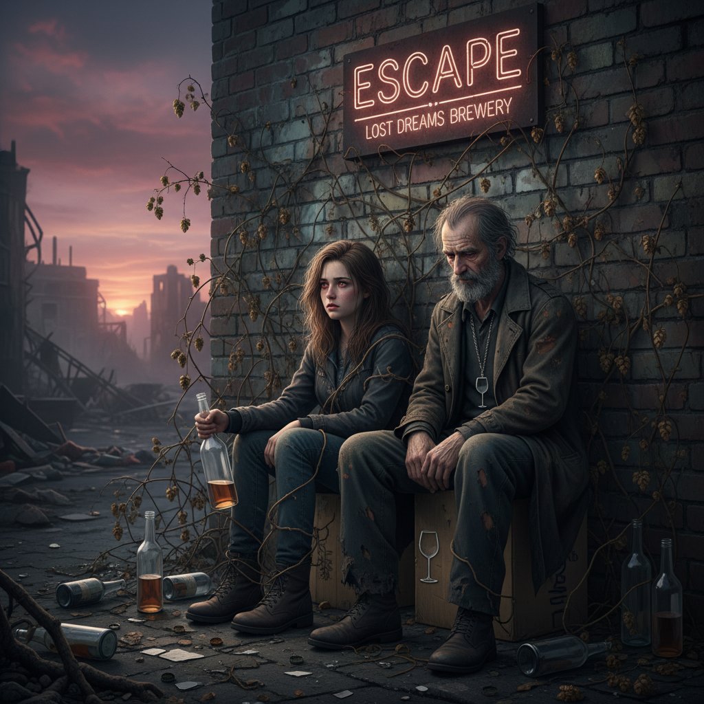 Nastolatka, kobieta i senior, sylwetki, smutne spojrzenia, symboliczne zdjęcie uzależnienia od alkoholu