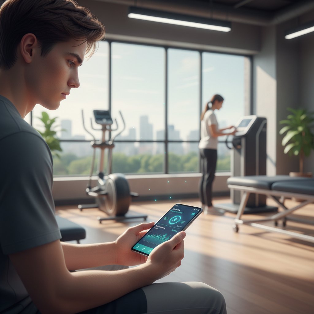 Pacjent przygotowuje się do wizyty w klinice z aplikacją AI