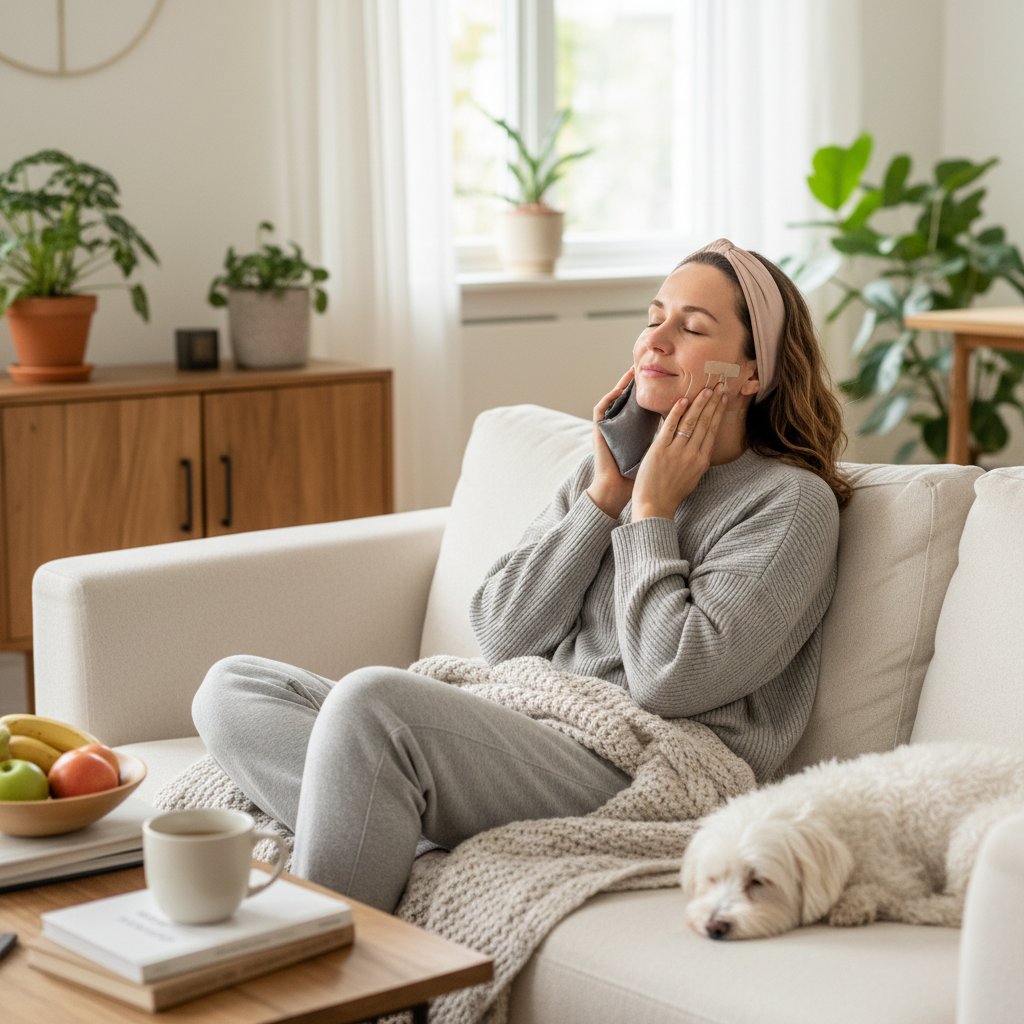 Pacjentka z opuchlizną po zabiegu nici liftingujących