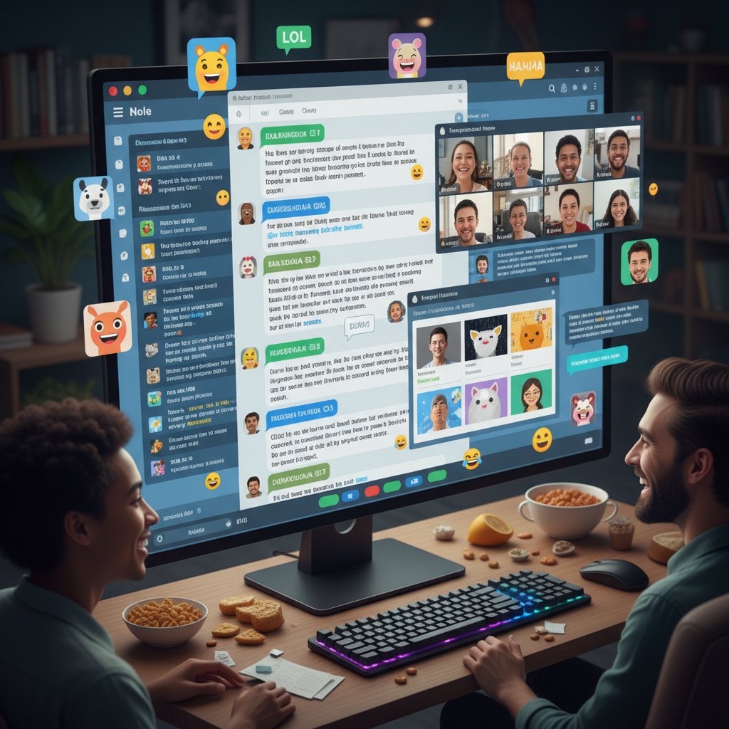 Prężna grupa czatowa pełna śmiechu i różnorodności