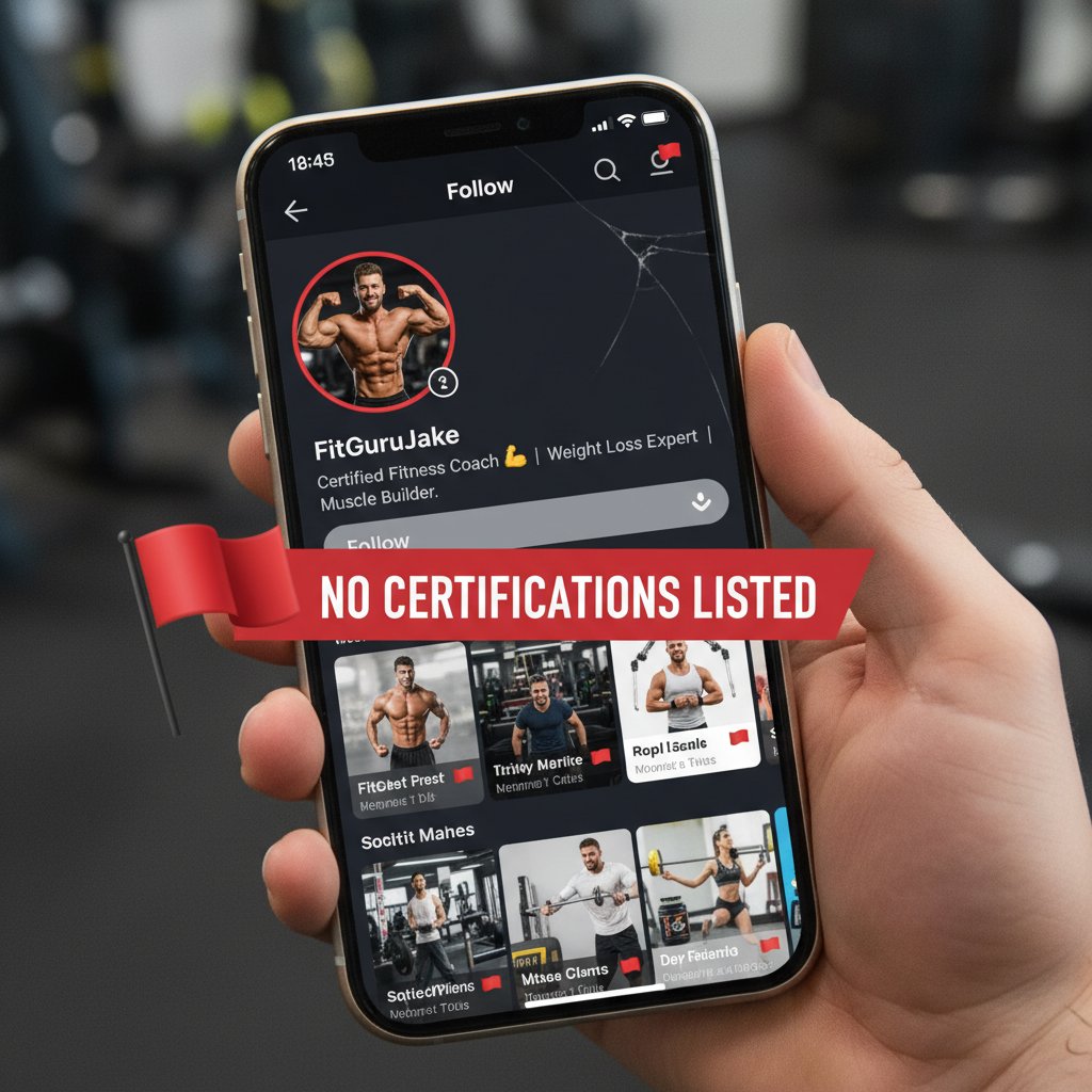 Analiza profilu trenera na TikToku, zwracająca uwagę na brak rzetelnych informacji