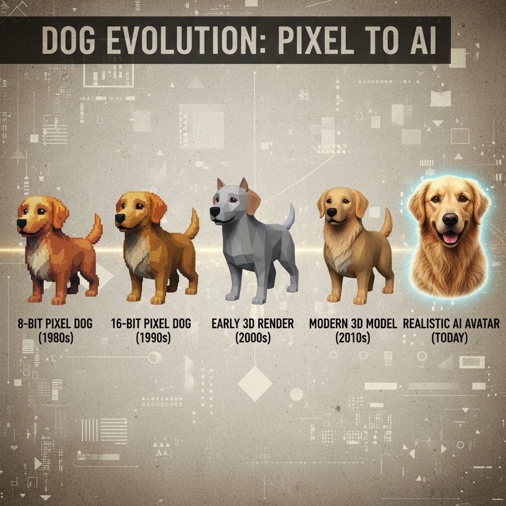 Historia ewolucji wirtualnych psów na przestrzeni lat