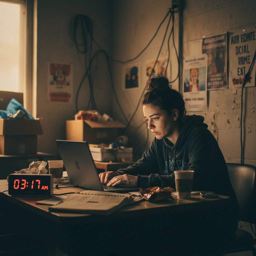 Wolontariusz zmęczony po nocnej zmianie online