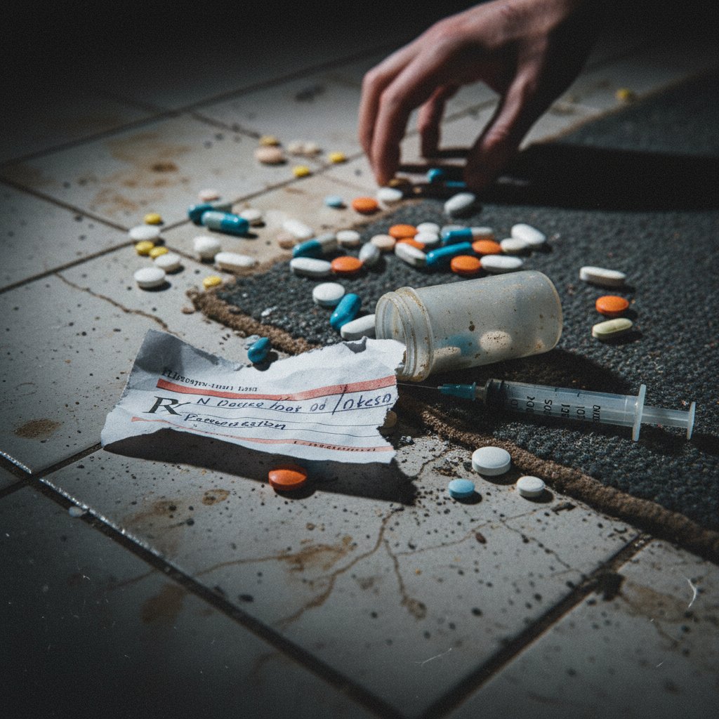 Symboliczne przedstawienie uzależnienia od klonazepamu.