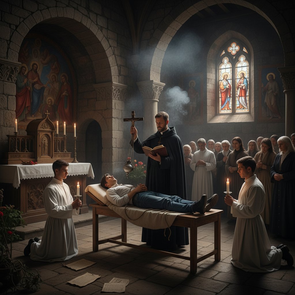 Traditional exorcism ceremony in progress