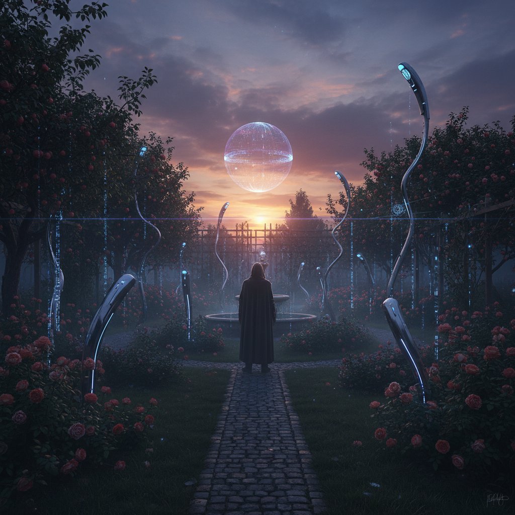 Tradycyjny ogród zderza się z nowoczesną technologią monitorowania