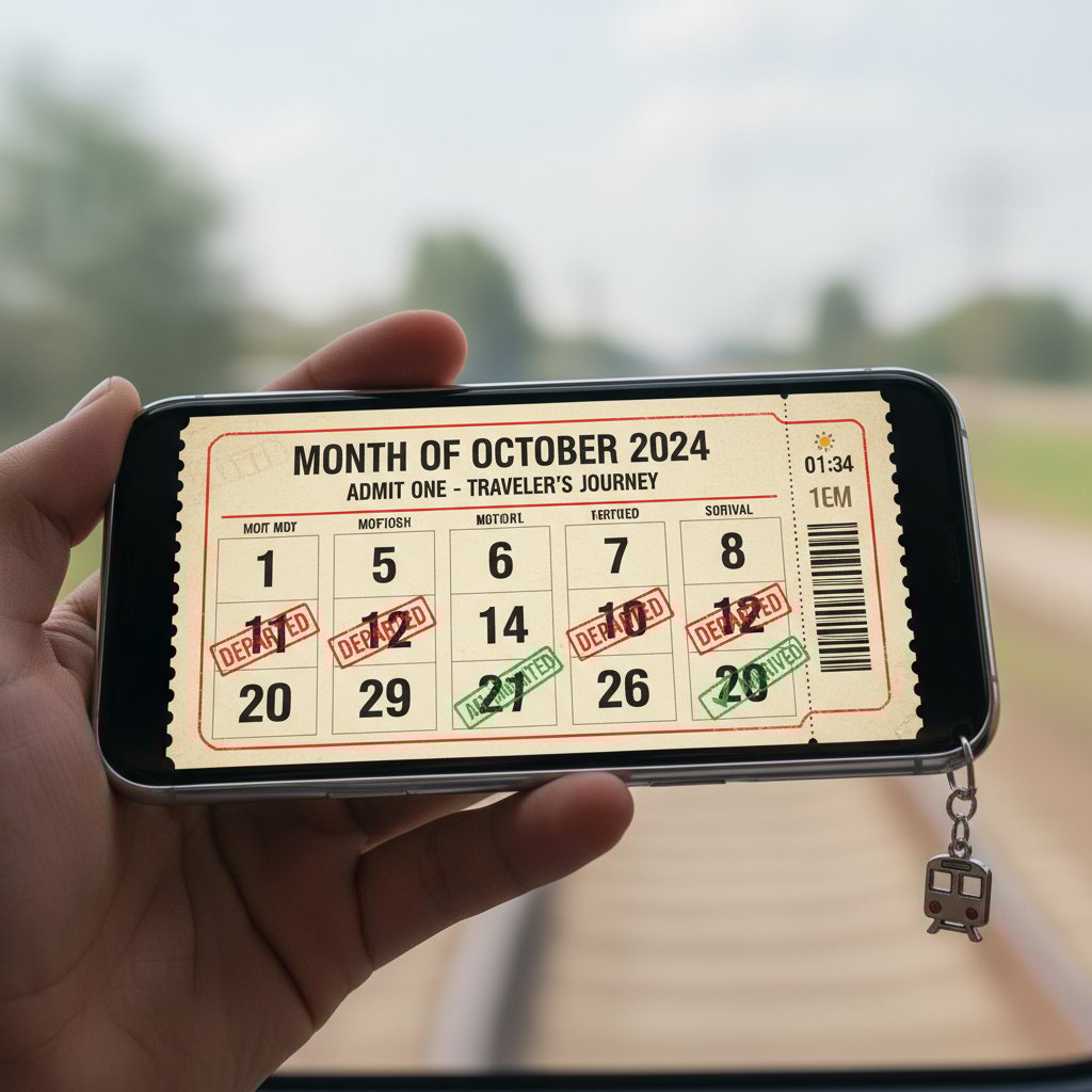 Kalendarz cen biletów kolejowych na smartfonie