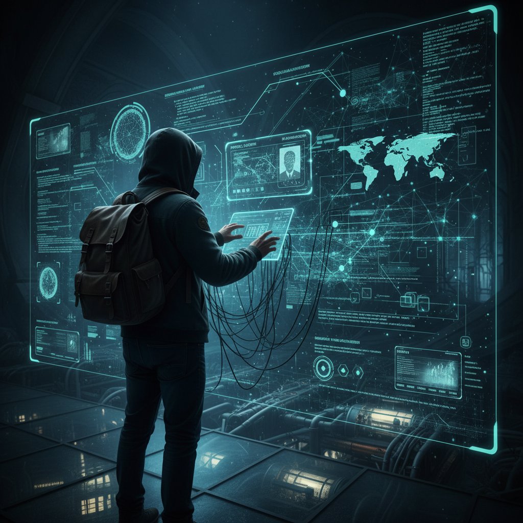 Edgy traveler rewiring digital panel, SEO alt text: traveler adjusting algorithm settings for travel profile customization