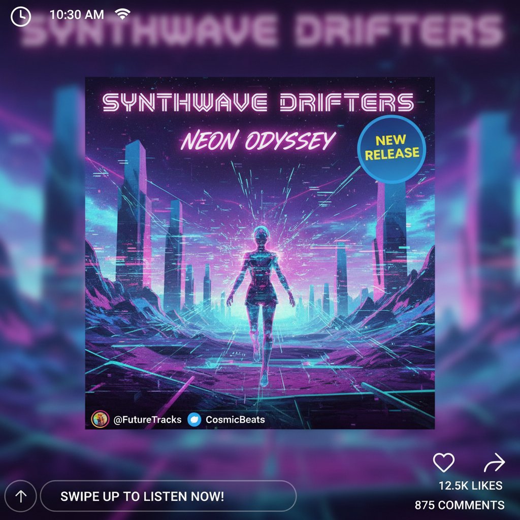 Montaż okładek albumów z nakładkami social media