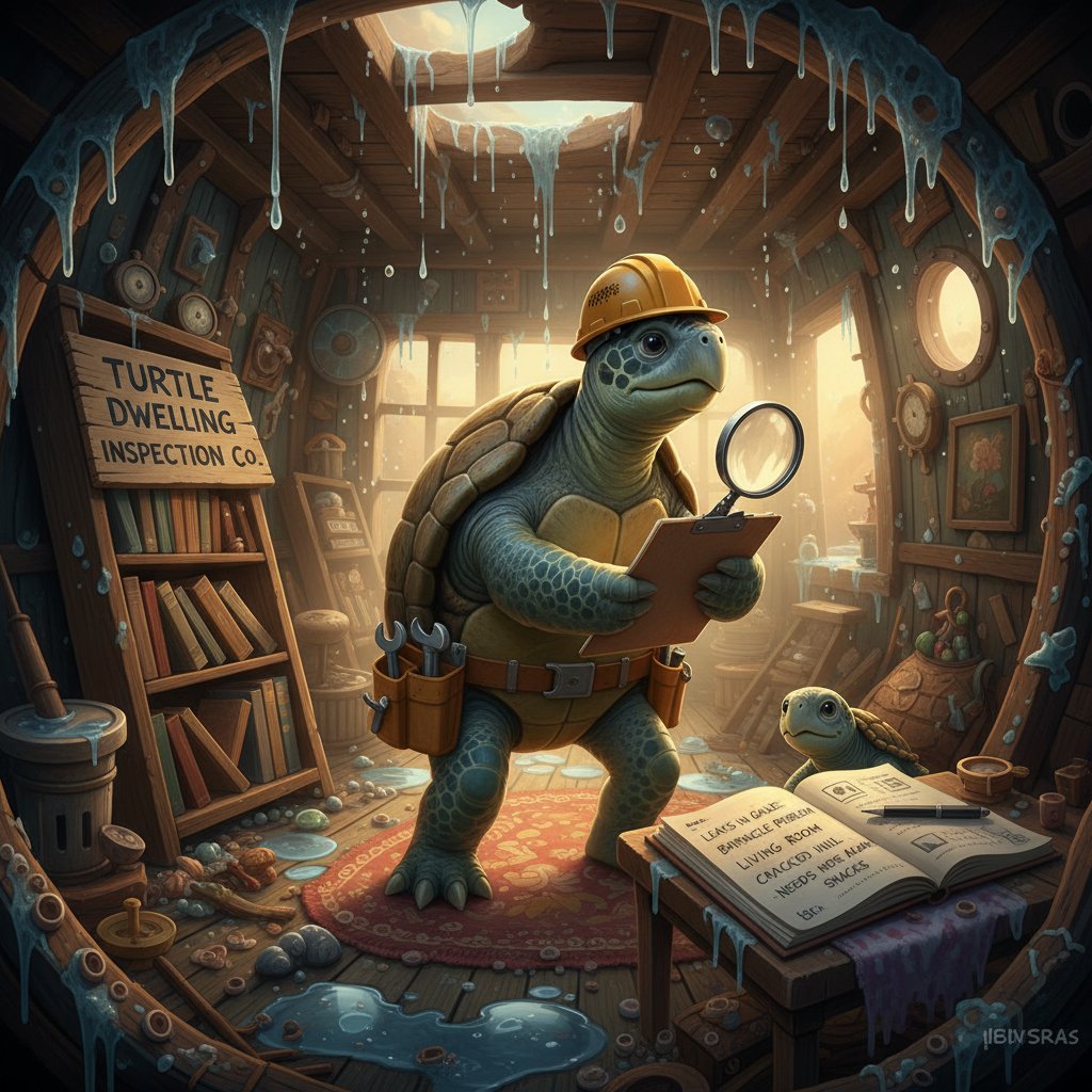 Zdjęcie domowej inspekcji żółwia przez właściciela, notowanie objawów