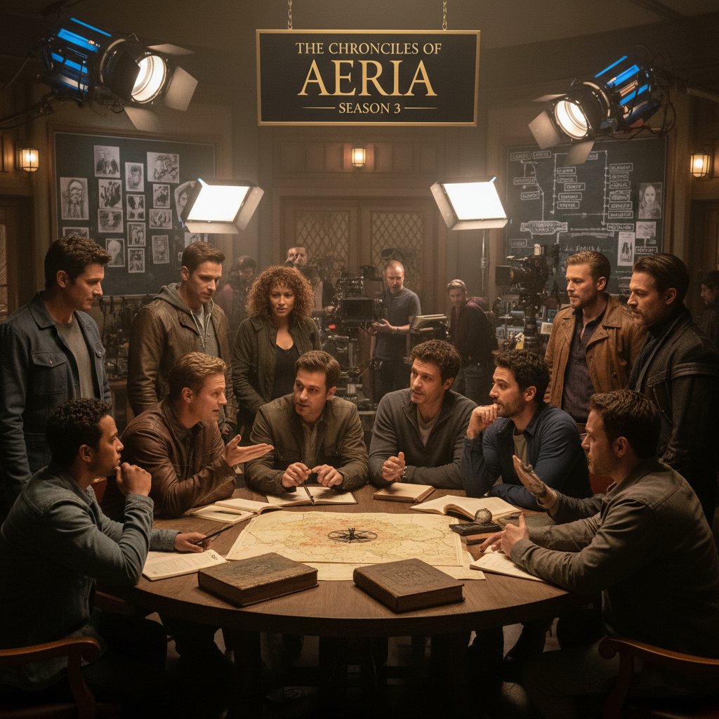 TV show cast collaborating on set, group storytelling in television, ensemble series