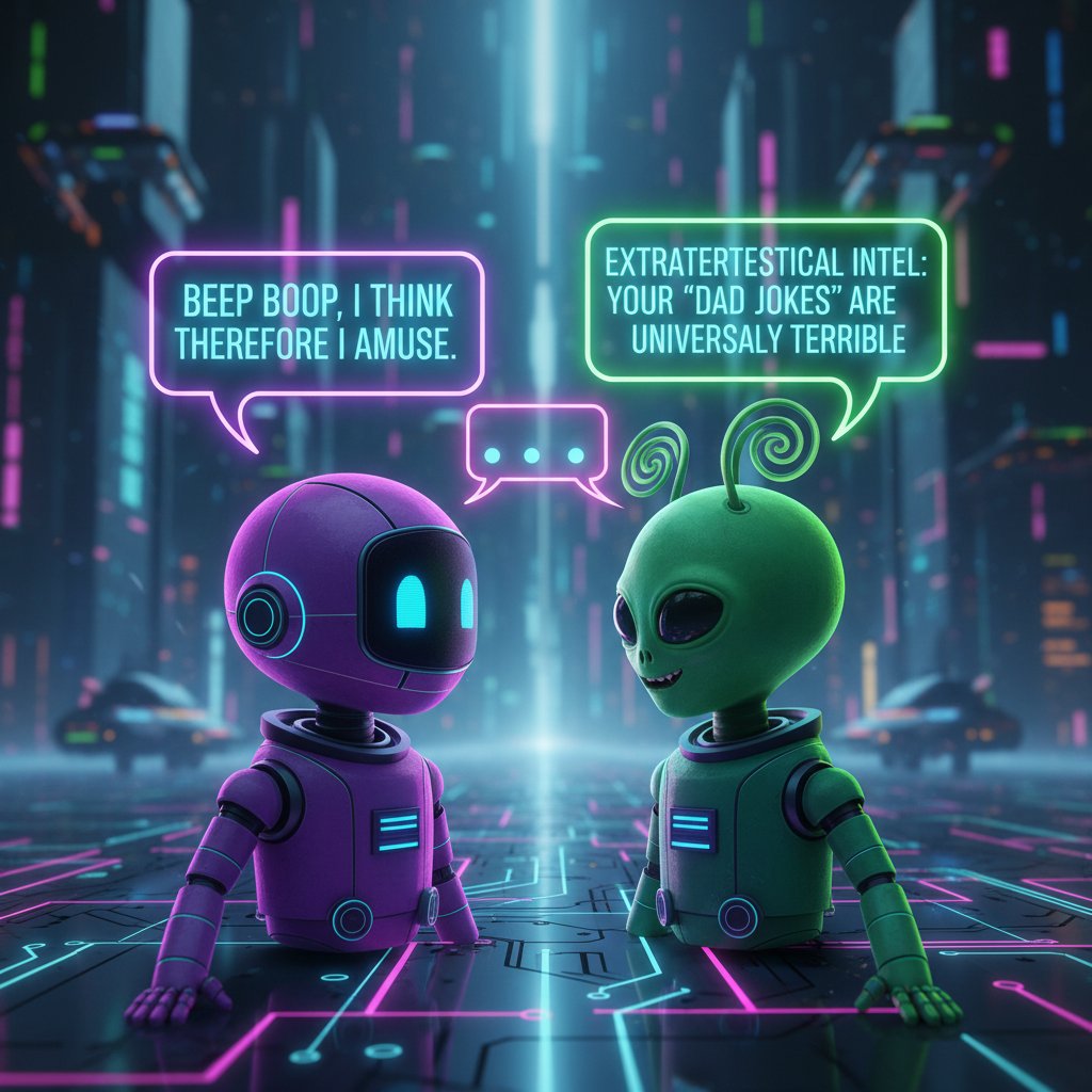 Awatary wymieniające zabawne wiadomości online, kolorowe neonowe dymki czatu