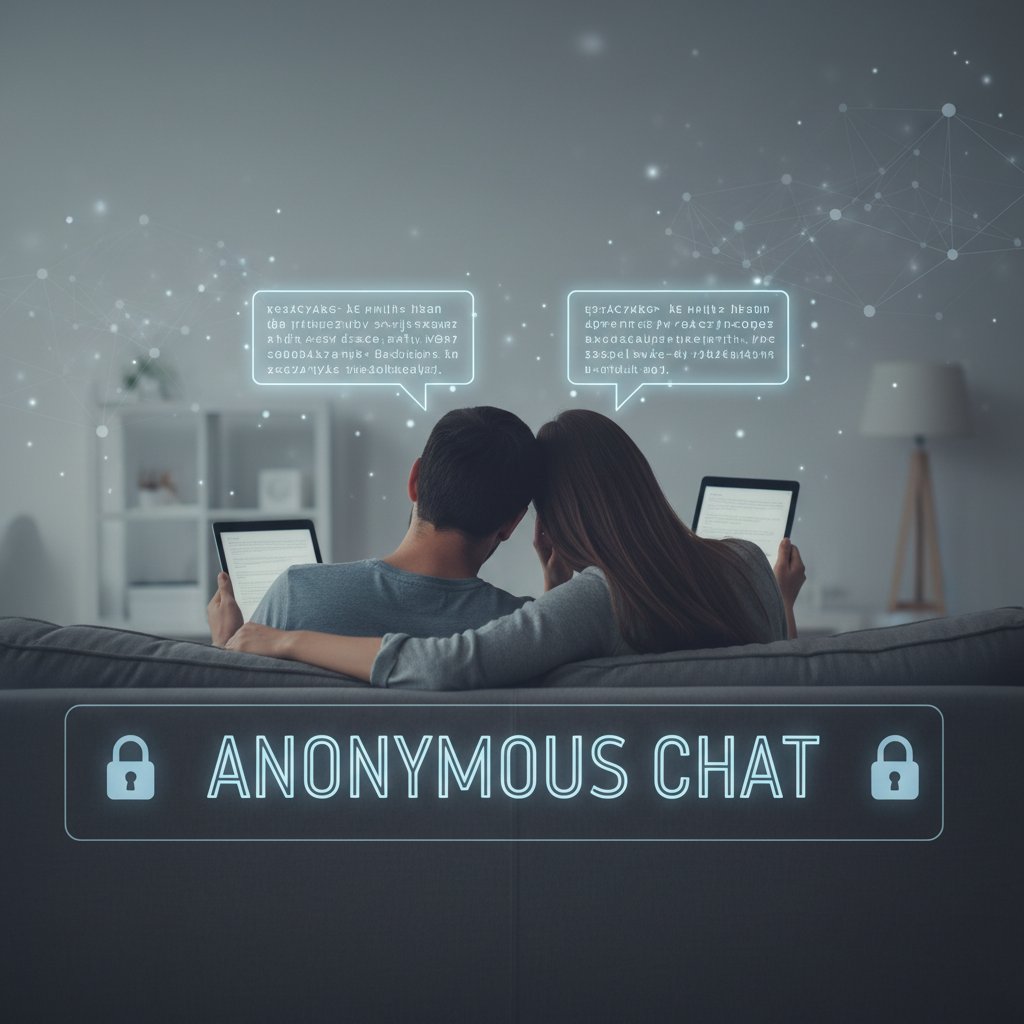 Dwie osoby rozmawiające przez aplikację, wsparcie emocjonalne anonimowych czatów