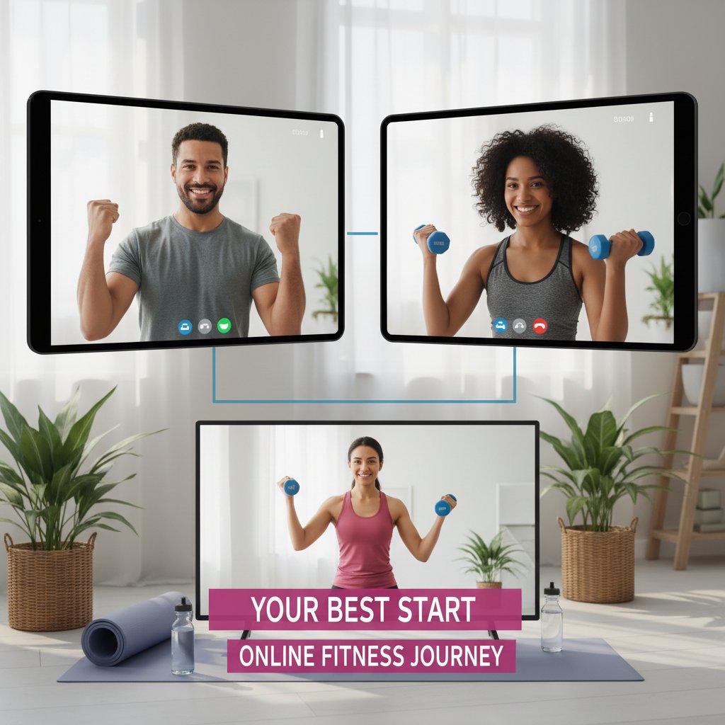 Dwie osoby podczas pierwszego treningu online – przyjazna, motywacyjna atmosfera