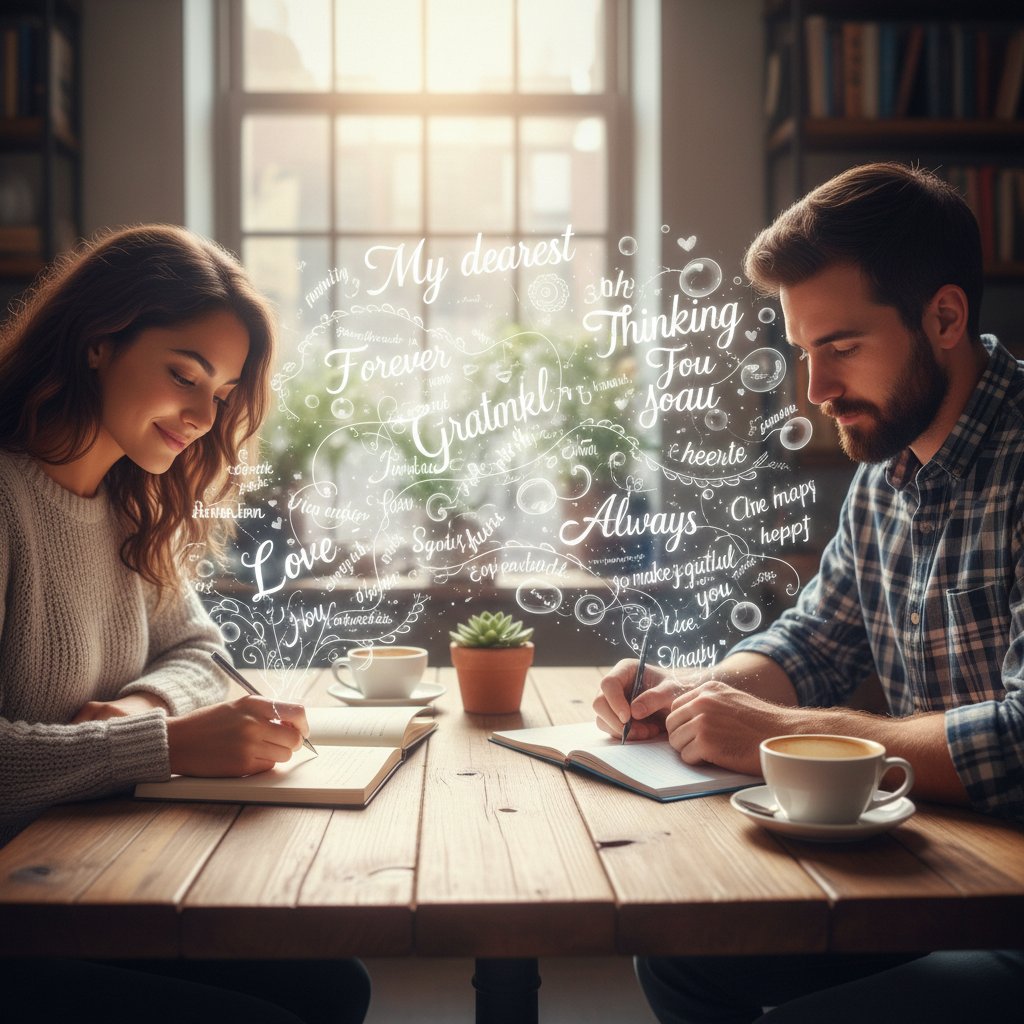 Dwie osoby wymieniające serdeczne wiadomości na czacie, empatia w rozmowie przez internet