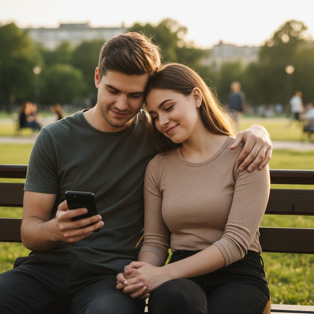 Dwie osoby rozmawiające przez smartfony, poczucie wsparcia i bliskości