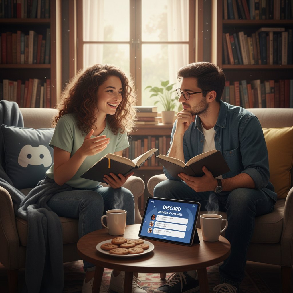 Dwie osoby prowadzące booktalk na Discordzie