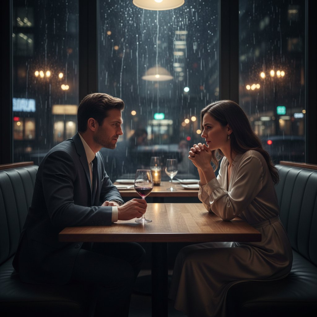 Napięta rozmowa, jedna osoba udaje uznanie