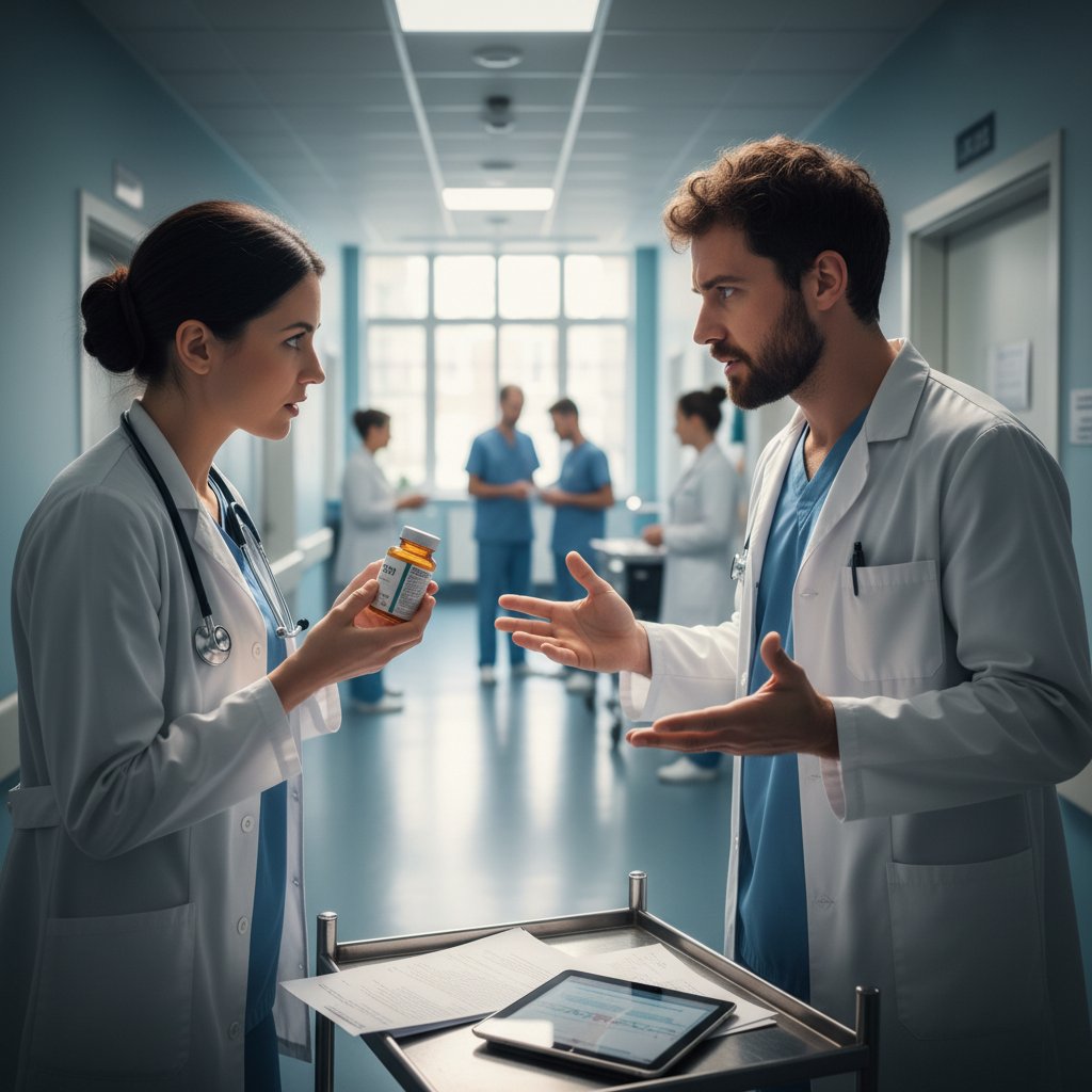 Lekarze dyskutujący o suplementacji witaminy D.