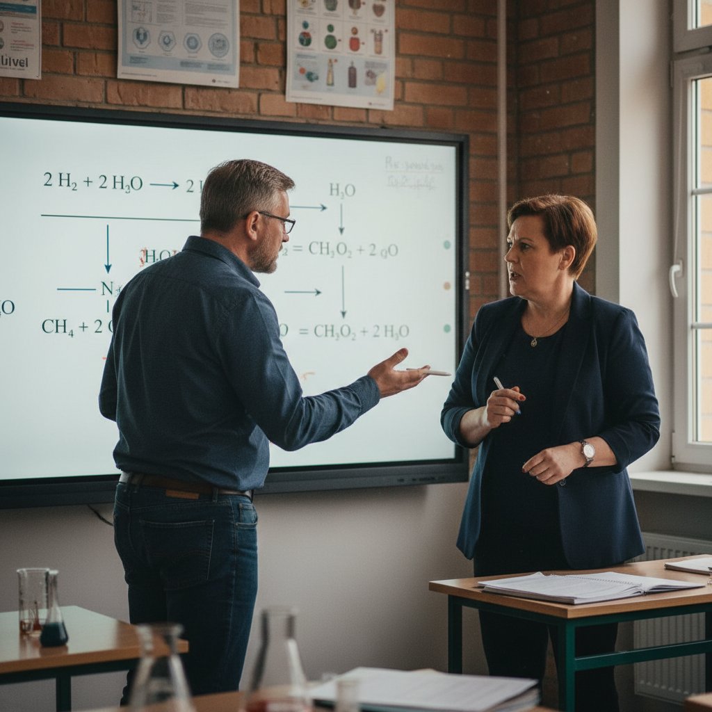 Nauczyciele chemii dyskutują o platformach online