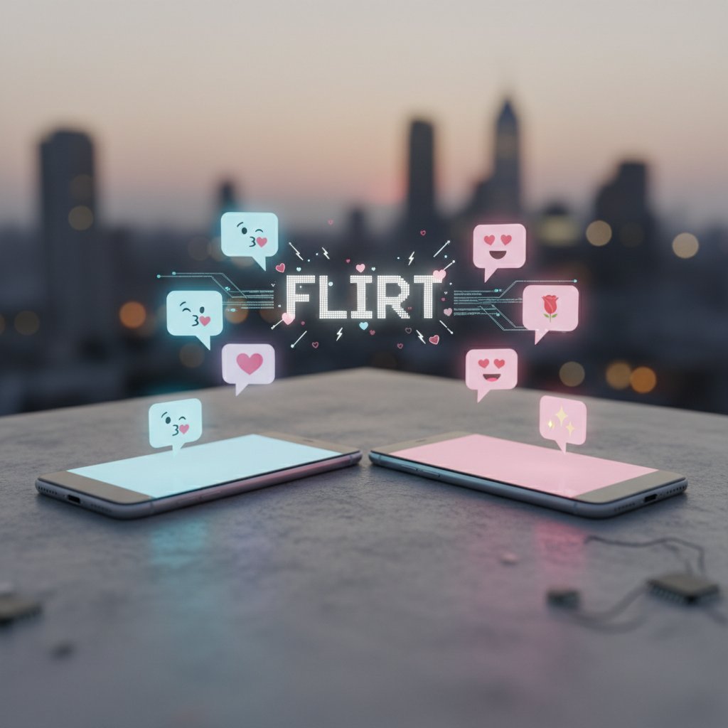 Zwei Smartphones mit Chats nebeneinander, symbolisch für Nähe und Distanz im digitalen Flirt