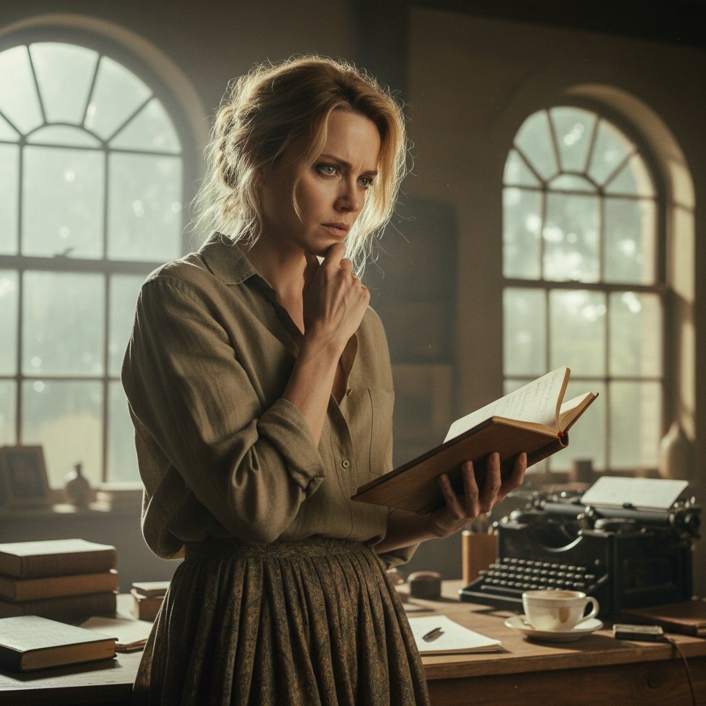 Uma Thurman filming an independent movie scene, natural lighting, indie style