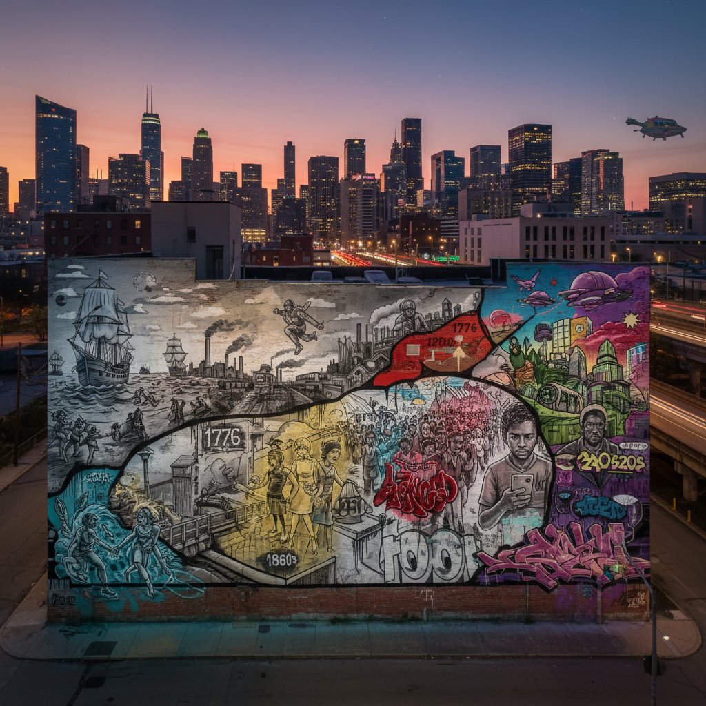 Kulturowa linia czasu na murze miejskim