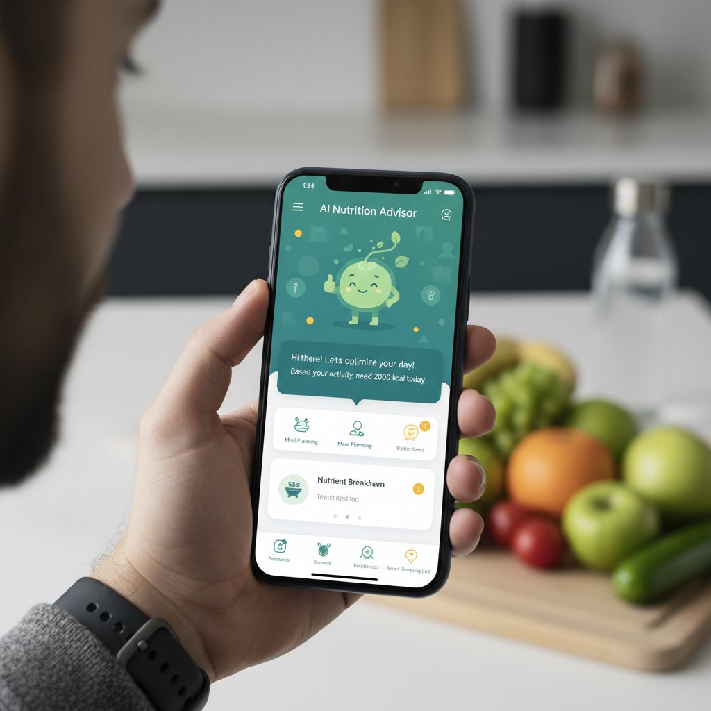 Użytkownik korzysta z doradcy żywieniowego AI na telefonie
