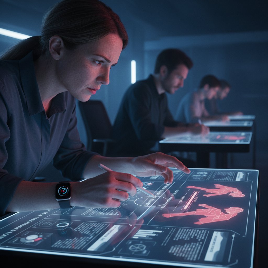 Użytkownik zastanawia się nad wynikami symulatora, widoczne napięcie i niepokój