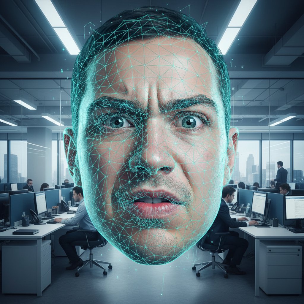 Użytkownik niepewnie rozmawia z symulacją AI – osoba przed ekranem z wyrazem niepewności