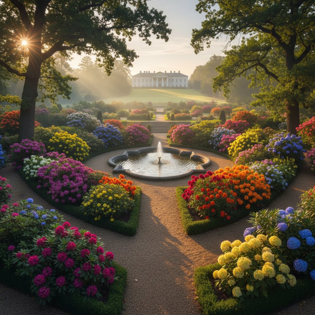 Zdrowe, bujne krzewy w porannym świetle – symbol sukcesu ogrodnika