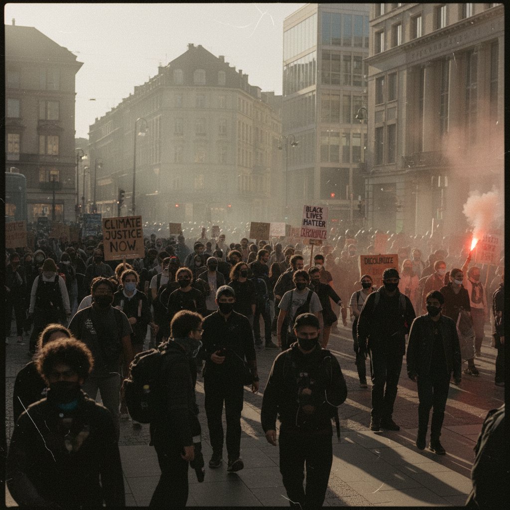 Historic and modern images highlighting social change through film.