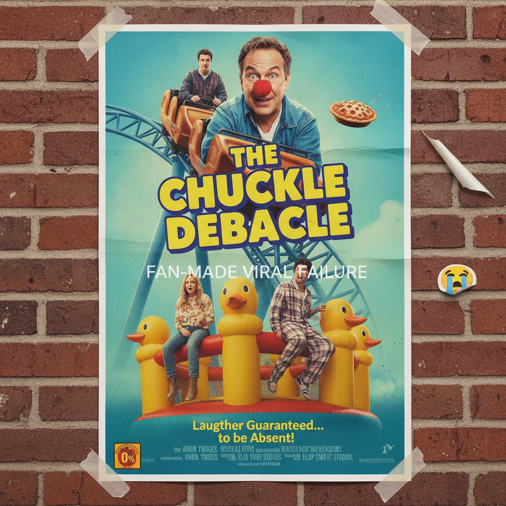 Failed viral meme of a comedy film, showing a movie poster edited into a meme gone wrong to illustrate movie marketing hell comedy