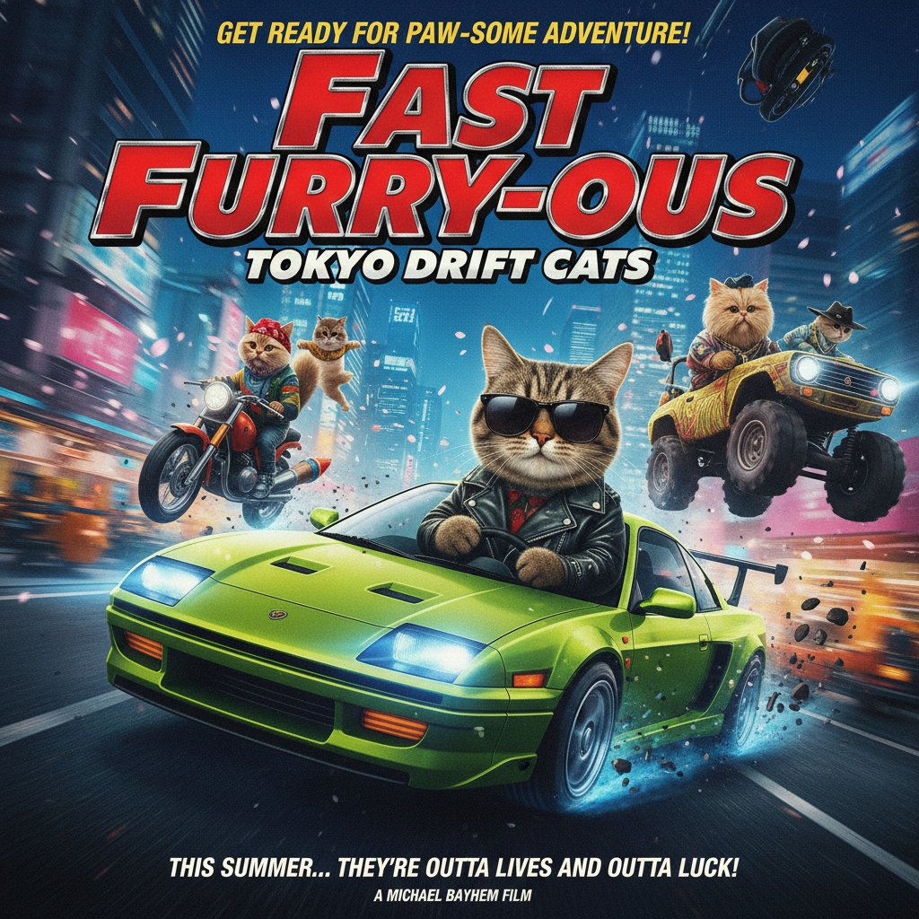 Eye-catching parody film scene designed for viral sharing in a dramatic, action-packed moment