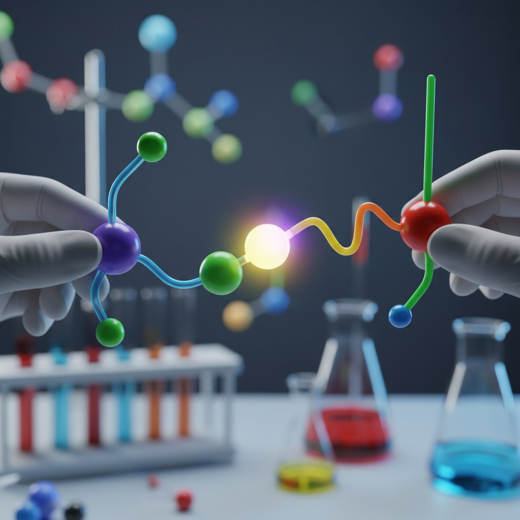 Wizualizacja wiązań chemicznych z kolorowymi modelami, nauka wiązań w chemii gimnazjum